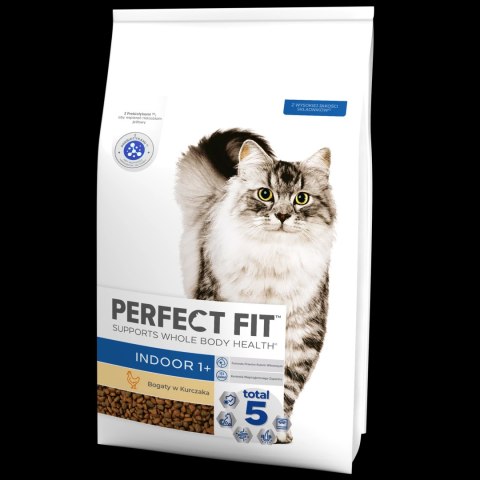 Perfect Fit™ - sucha karma pełnoporcjowa dla dorosłych kotów niewychodzących, bogata w kurczaka 7kg