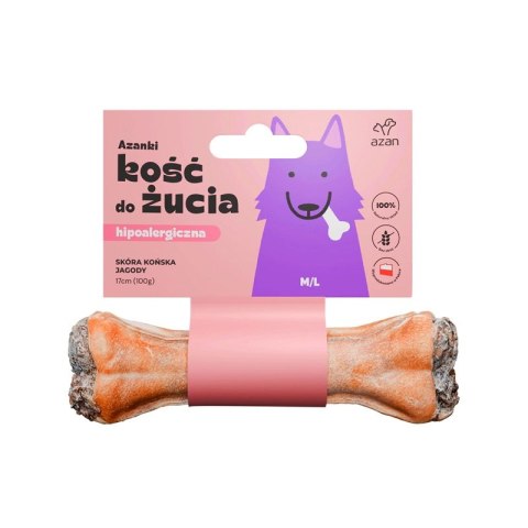 AZANKI Kość Do Żucia Ze Skóry Jelenia I Końskiej M/L 17cm