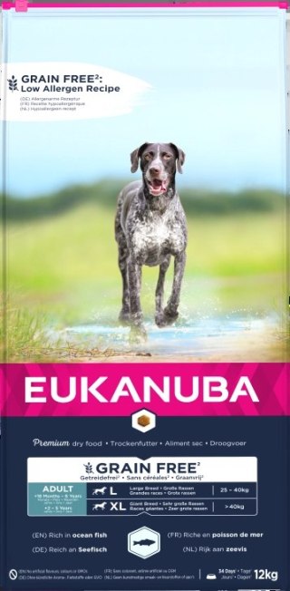 Eukanuba Adult Large Grain Free Łosoś 12kg