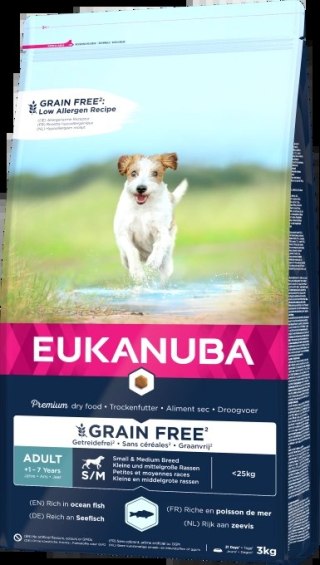 Eukanuba Adult Small&Medium Grain Free Łosoś 3kg