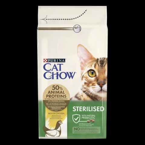 Purina Cat Chow Sterilised Bogata w Kurczaka 1,5kg + 2 Saszetki Gratis