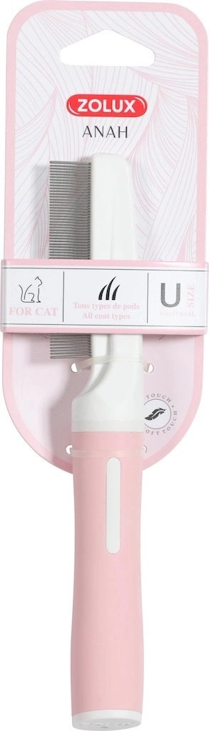 Zolux Anah Grzebień Do Wyczesywania Pcheł Dla Kotów Pudrowy Róż U