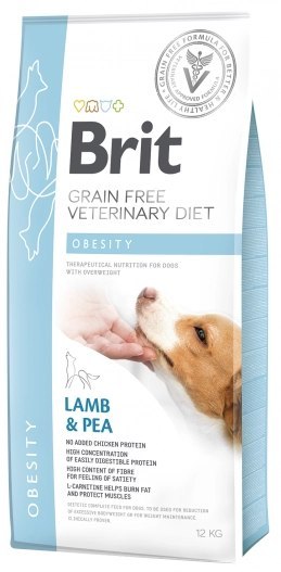 Brit Grain Free Veterinary Diet Dog Obesity Jagnięcina Z Groszkiem 12kg