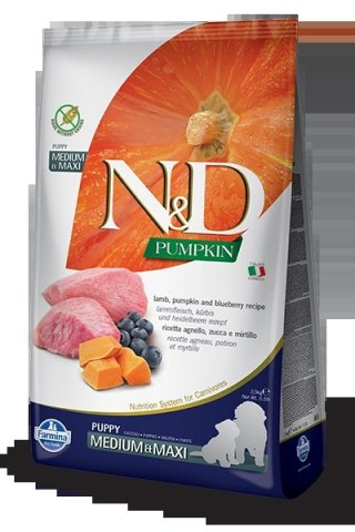 Farmina N&D Pumpkin Grain Free Canine Puppy Medium&Maxi Lamb&Blueberry 12kg