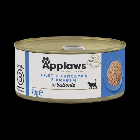 APPLAWS Tuna Fillet With Crab In Broth Tin 70g