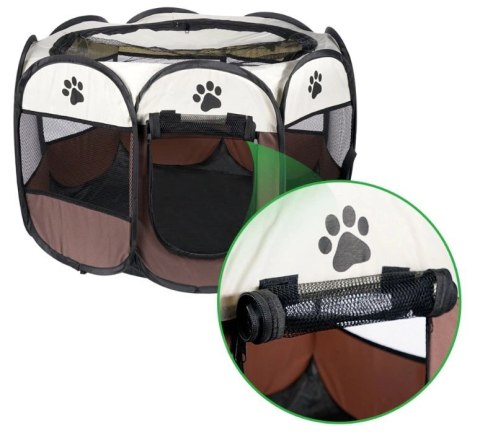 Leobert Sp. Z O. o. Składany Kojec Legowisko Klatka Dla Psa Kota Brązowy 74x74x43cm