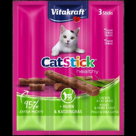 Vitakraft Cat Stick Mini Kabanosy Z Kurczakiem I Trawą 3x18g