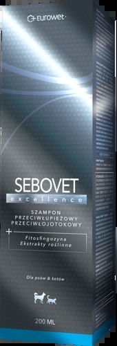 Eurowet Sebovet Excellence Szampon Przeciwłupieżowy I Przeciwłojotokowy Dla Psów I Kotów 200ml