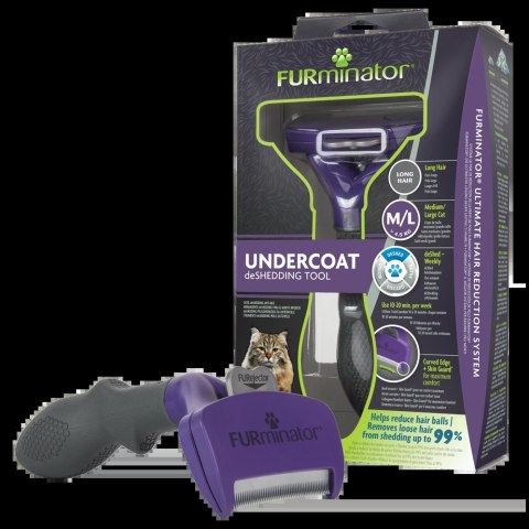 FURMINATOR Narzędzie Do Wyczesywania Podszerstka Dla Długowłosych Kotów Średnich I Dużych Ras